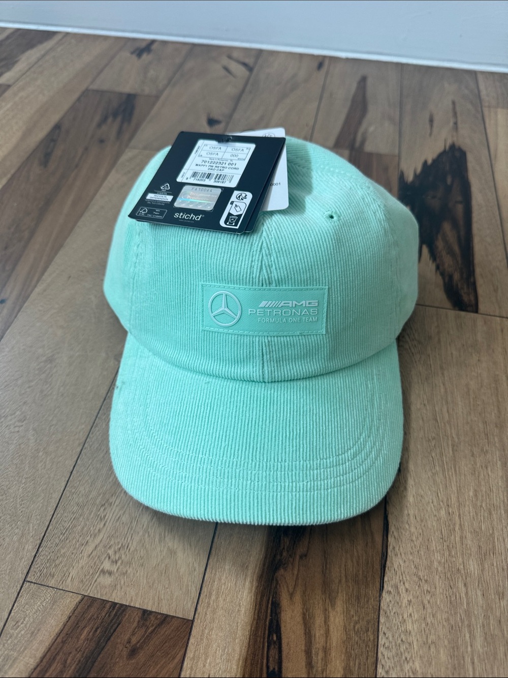 Mercedes AMG Petronas Mint Green Corduroy Baseball Hat